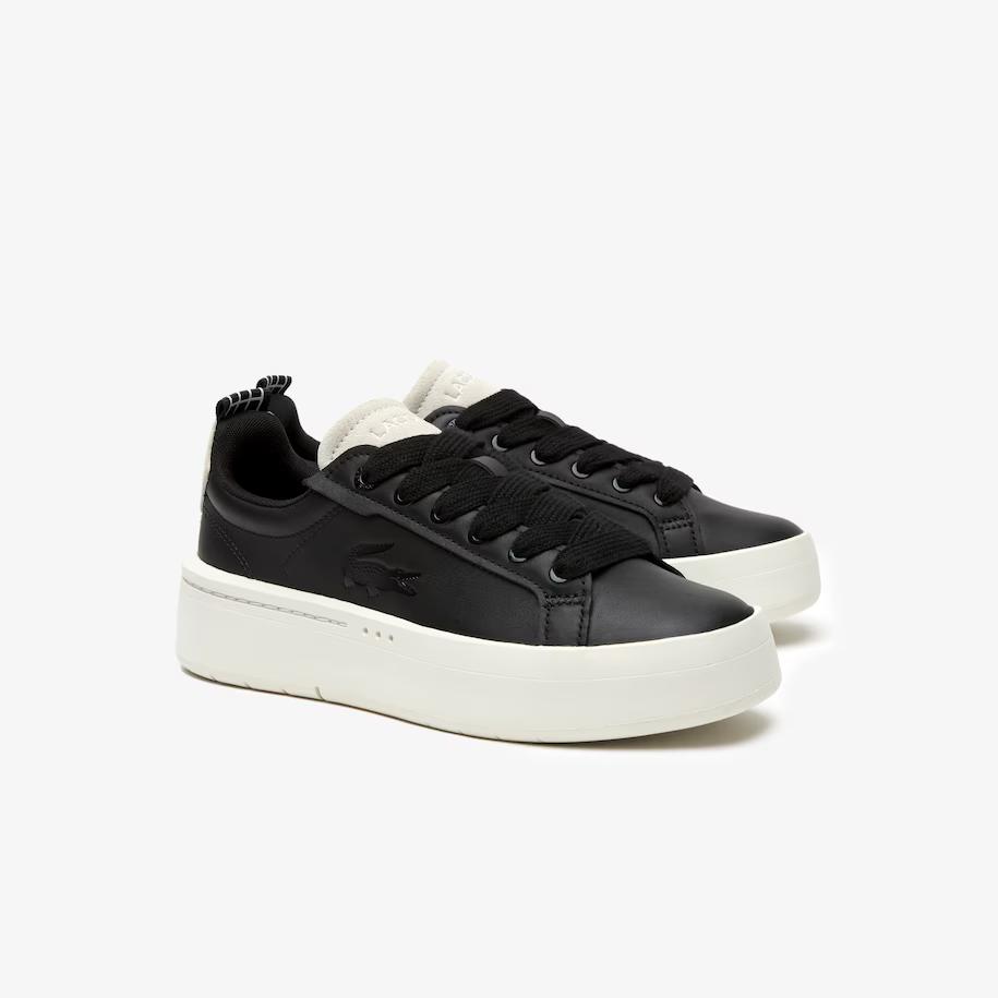 Giày Lacoste Carnaby Platform Leather Sneakers Nữ Đen Trắng