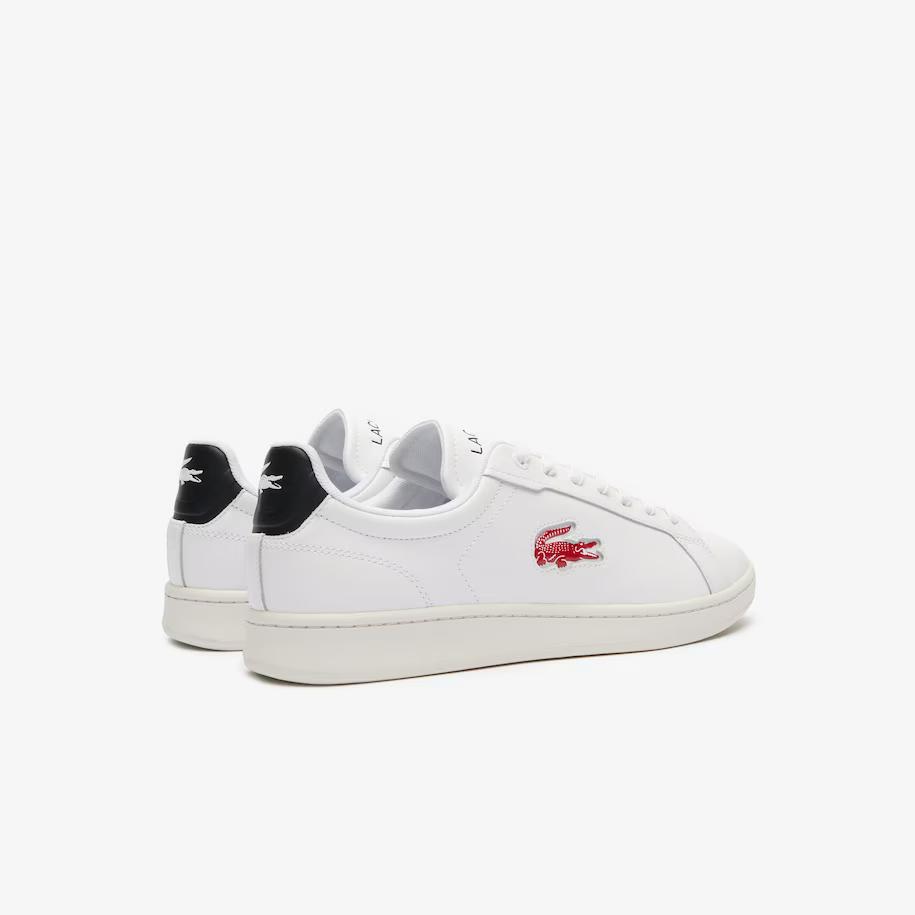 Giày Lacoste Carnaby Pro Leather Sneakers Nam Trắng Đen Đỏ