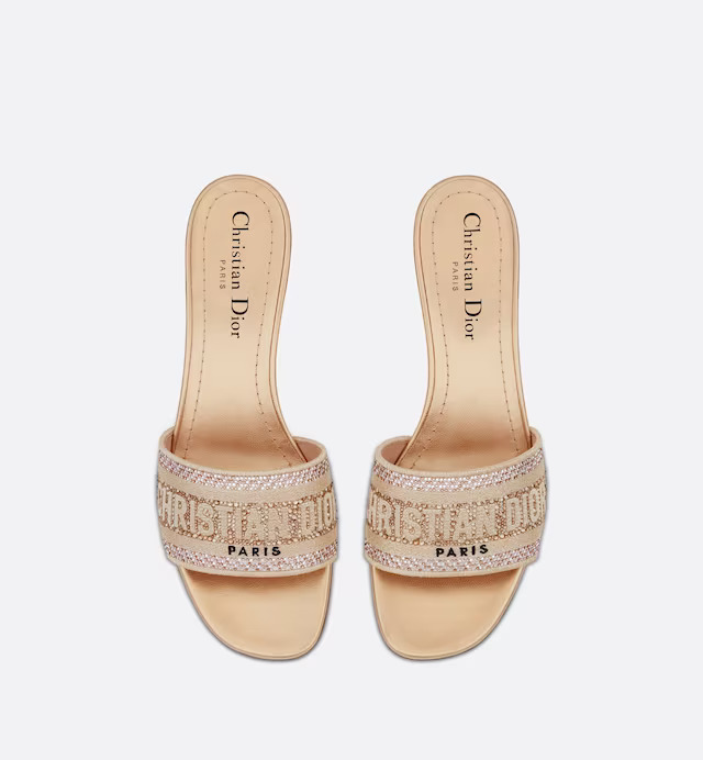 Giày Cao Gót Dior Dway Heeled Slide Nữ Vàng Gold