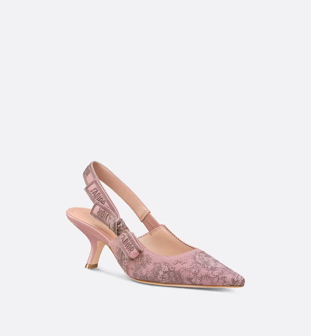 Giày Cao Gót Dior J'Adior Slingback Pump Nữ Hồng Xám