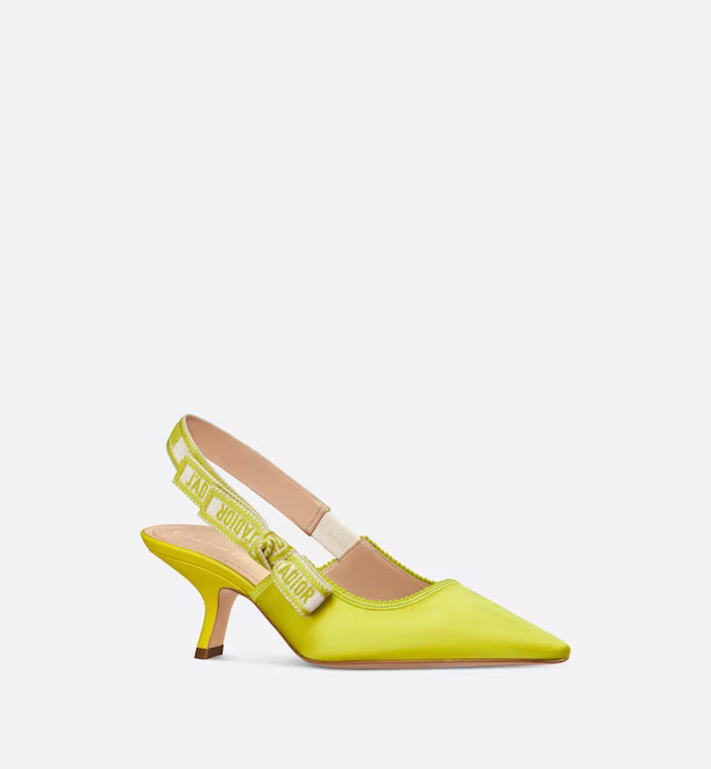 Giày Cao Gót Dior J'Adior Slingback Pump Nữ Vàng Chanh