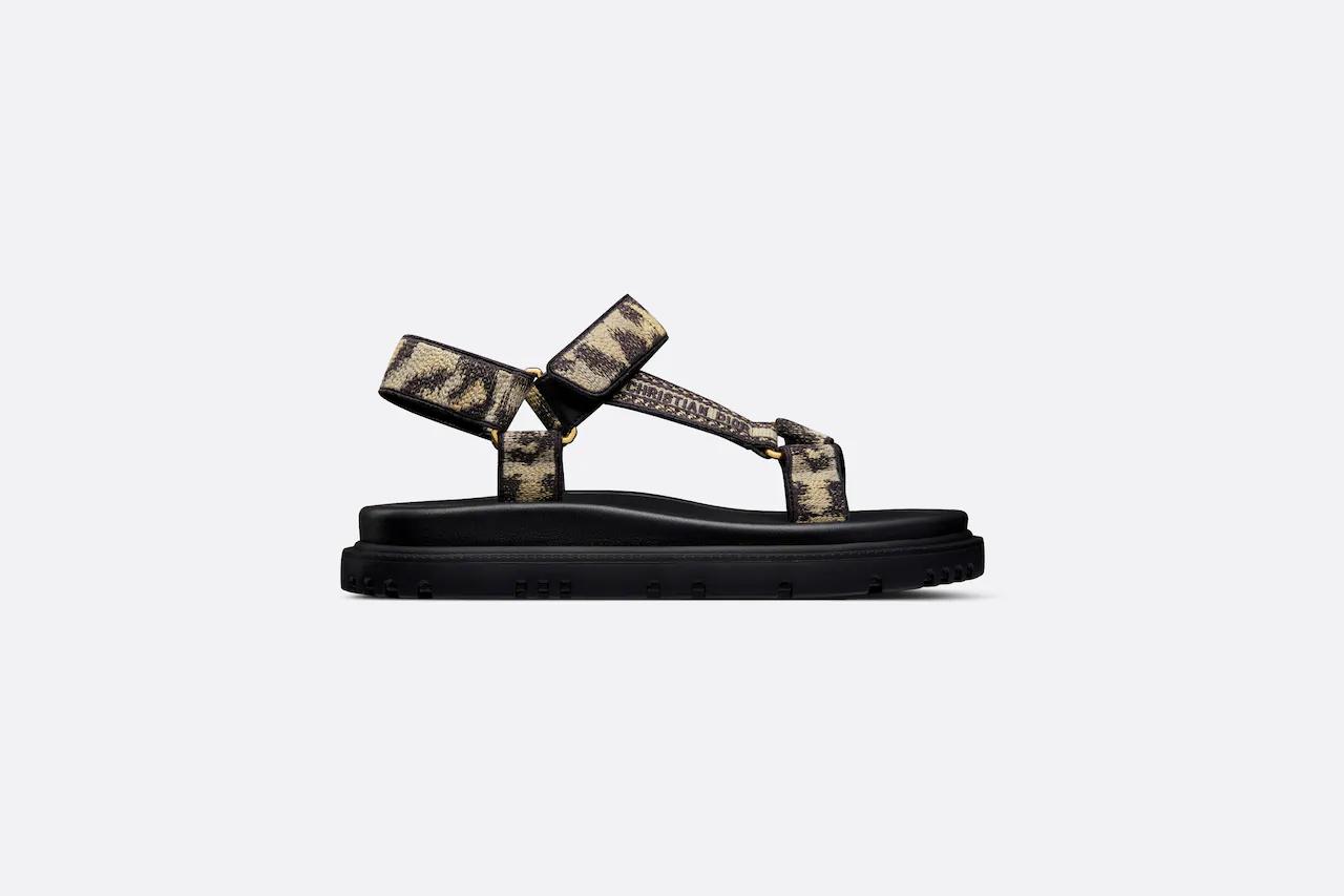 Dép Dior D-Wave Sandal Nữ Đen 