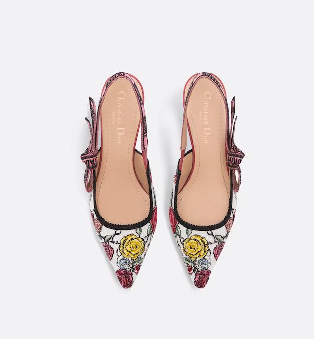 Giày Cao Gót Dior J'Adior Slingback Pump Nữ Trắng Hồng