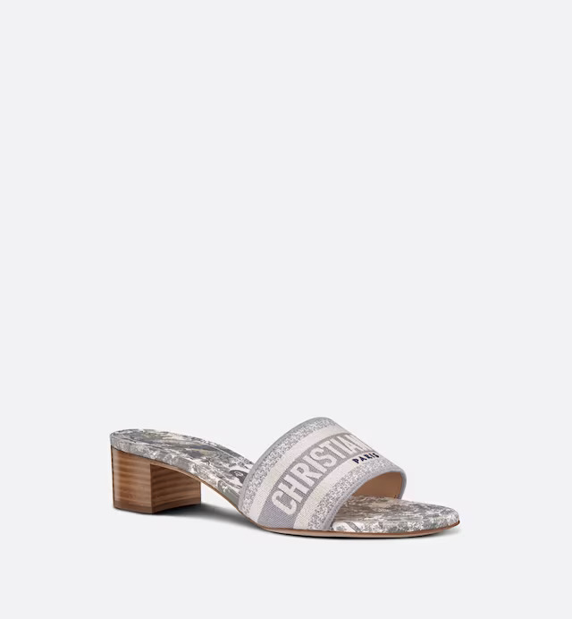 Guốc Dior Dway Heeled Slide Nữ Xám