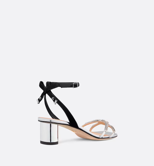 Giày Cao Gót Dior Sunset Heeled Sandal Nữ Bạc