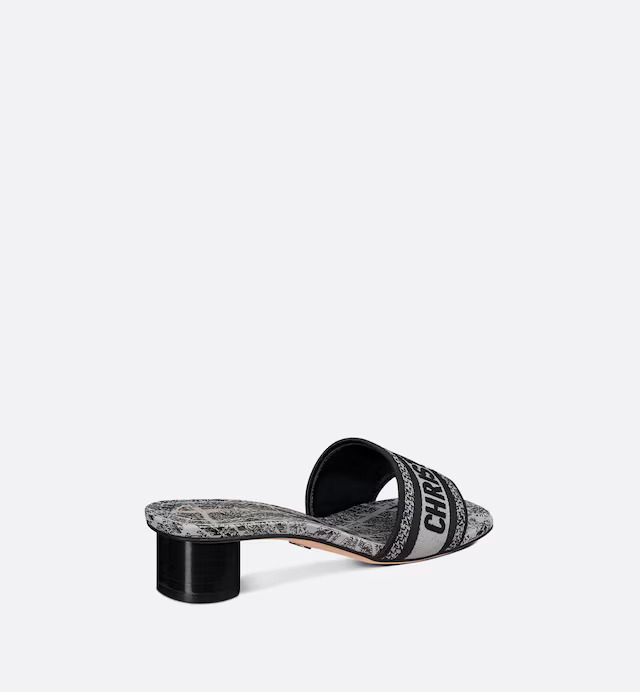 Guốc Dior Dway Heeled Slide Nữ Xám Đen