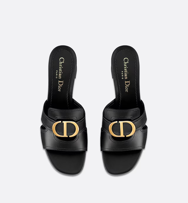 Guốc Dior 30 Montaigne Heeled Slide Nữ Đen