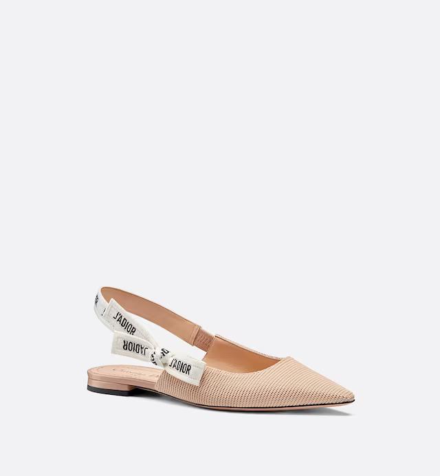 Giày Dior J'Adior Slingback Flat Nữ Hồng Trắng