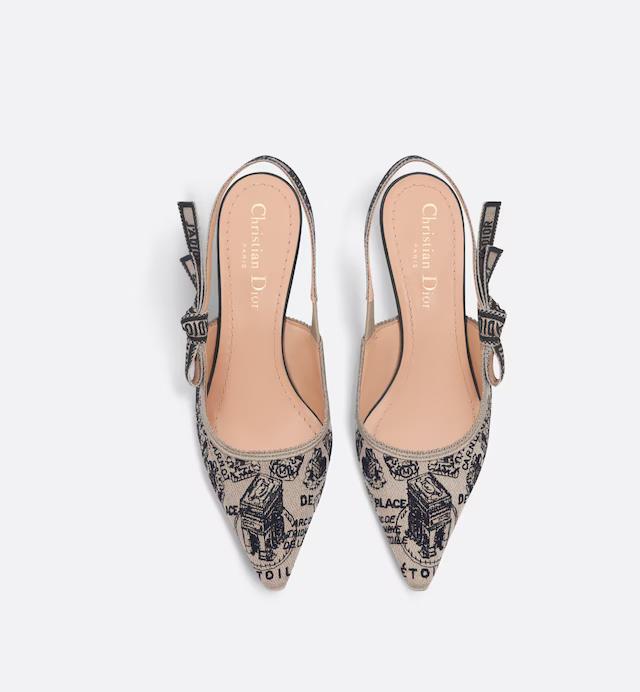 Giày Cao Gót J'Adior Slingback Pump Nữ Đen Be