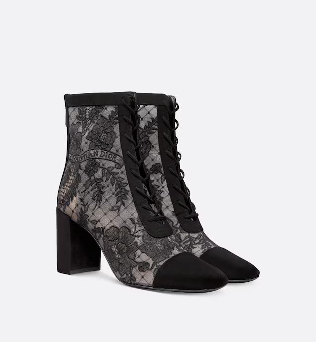 Boot Cao Gót Dior Naughtily-D Heeled Ankle Boot Nữ Đen