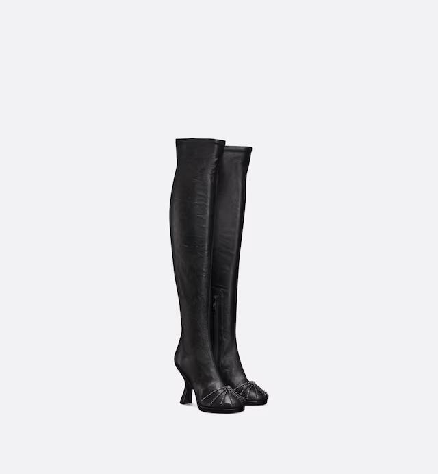 Boot Dior Origine Heeled Thigh Nữ Đen