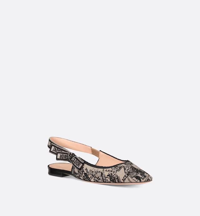 Giày Dior J'Adior Slingback Flat Nữ Đen Be