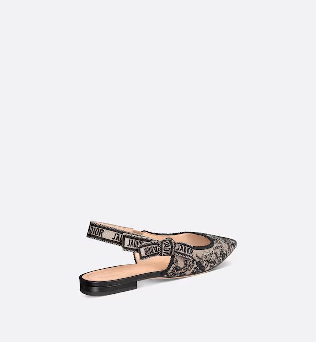 Giày Dior J'Adior Slingback Flat Nữ Đen Be