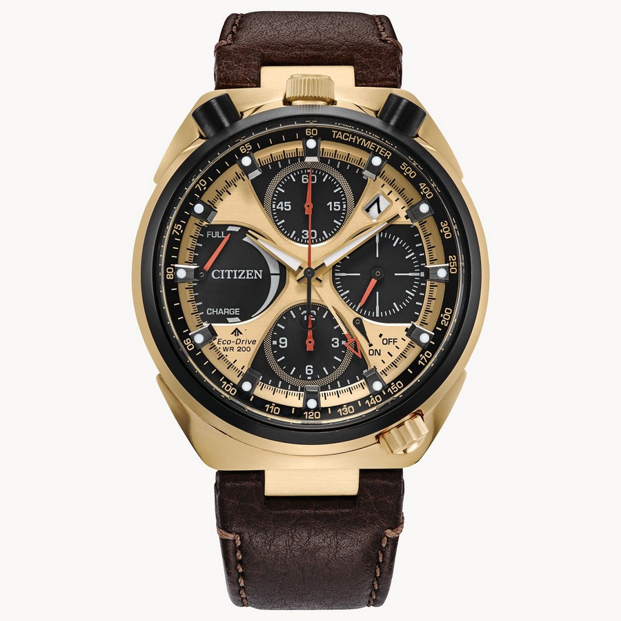 Đồng Hồ Citizen Promaster Tsuno Chrono Racer Nam Vàng Nâu