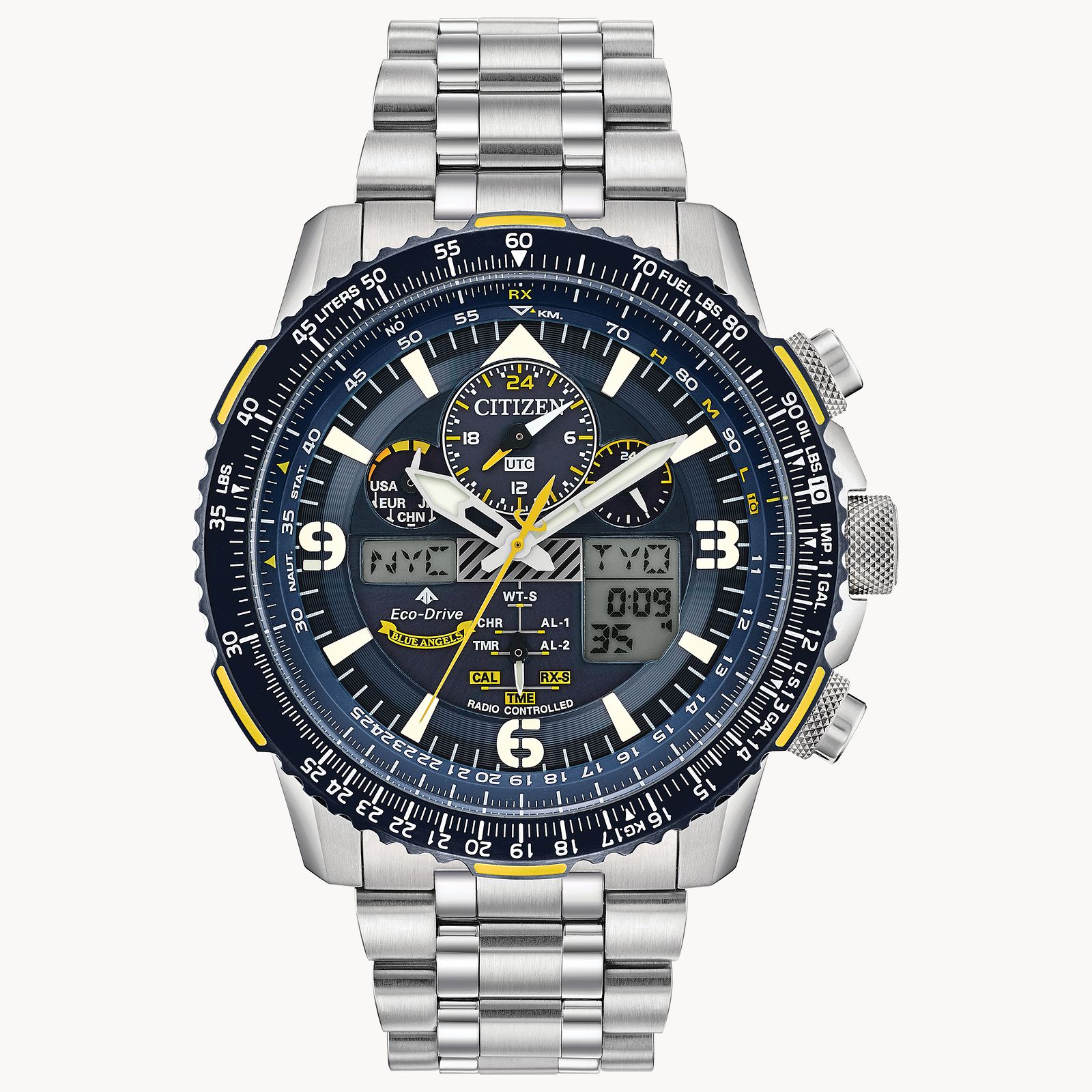 Đồng Hồ Citizen Promaster Skyhawk A-T Nam Xanh Bạc