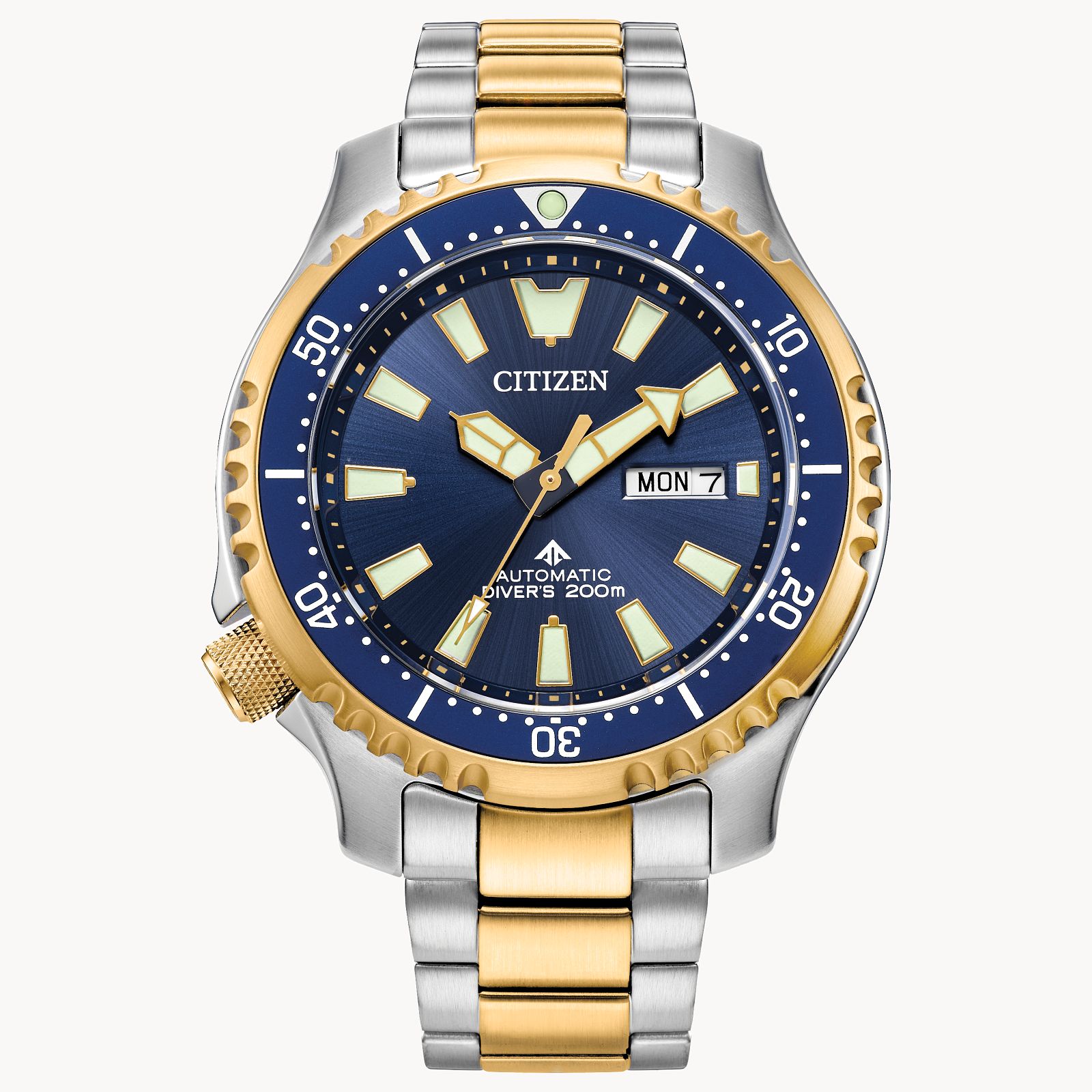 Đồng Hồ Citizen Promaster Dive Automatic Nam Xanh Dương Vàng Bạc