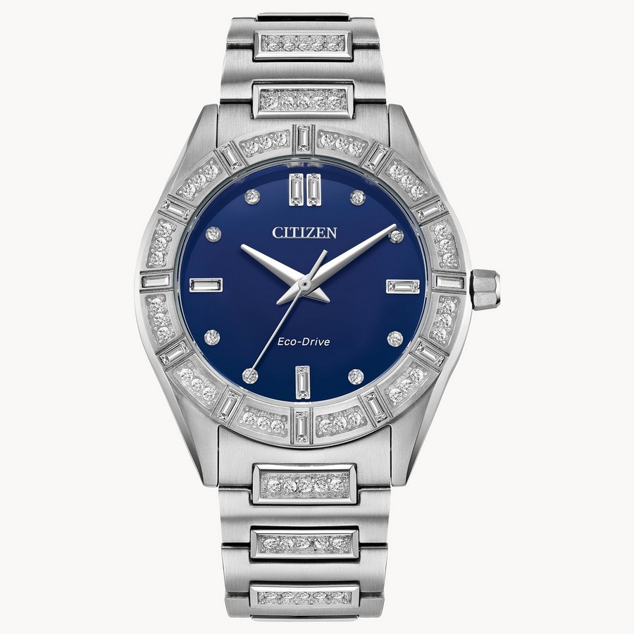 Đồng Hồ Citizen Silhouette Crystal Xanh Dương Bạc