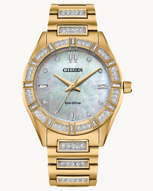 Đồng Hồ Citizen Silhouette Crystal Nữ Vàng