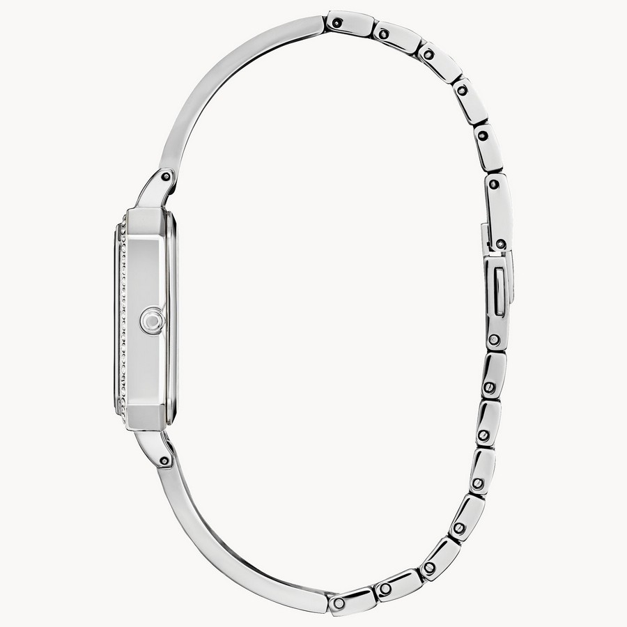 Đồng Hồ Citizen Silhouette Crystal Nữ Bạc Hình Chữ Nhật