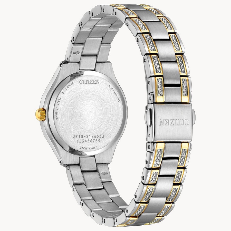 Đồng Hồ Citizen Silhouette Crystal Nữ Bạc Xanh Đậm