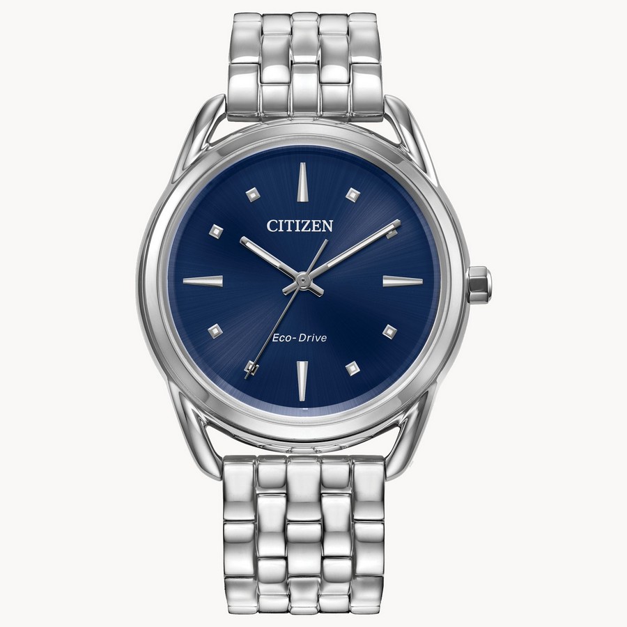 Đồng Hồ Citizen Dress Classics Nữ Bạc Xanh Đậm