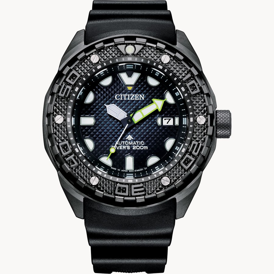 Đồng Hồ Citizen Promaster Dive Automatic Nam Đen Super Titanium