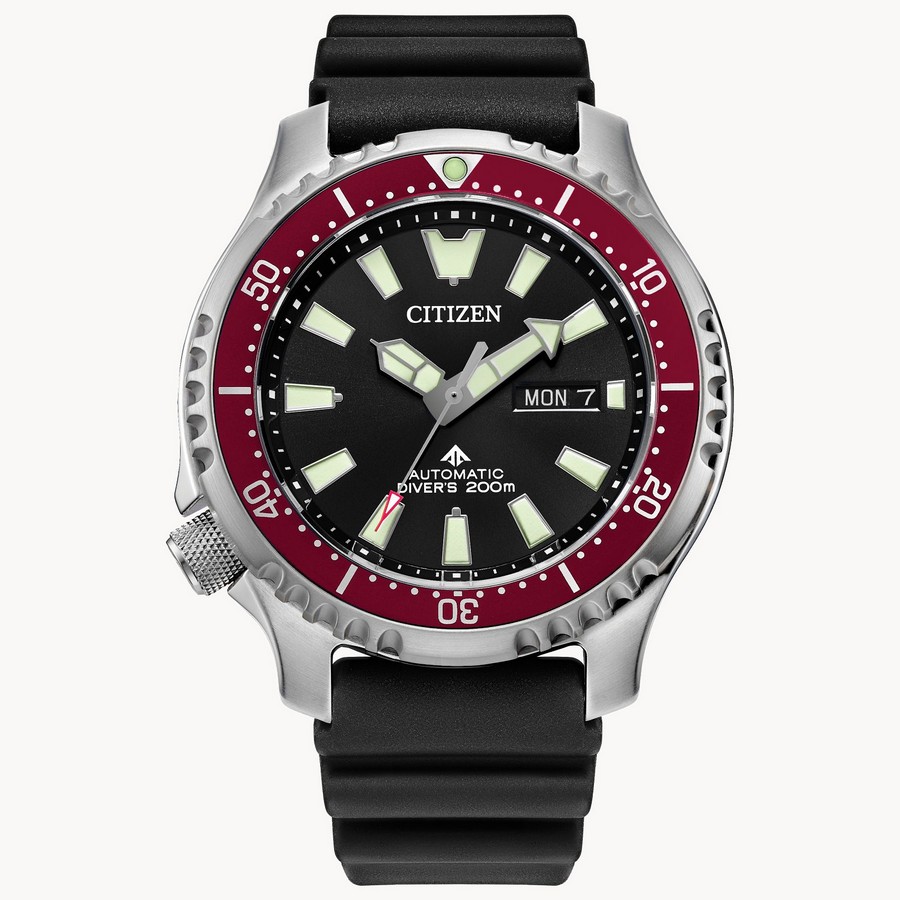 Đồng Hồ Citizen Promaster Dive Automatic Nam Đen Bạc Đỏ