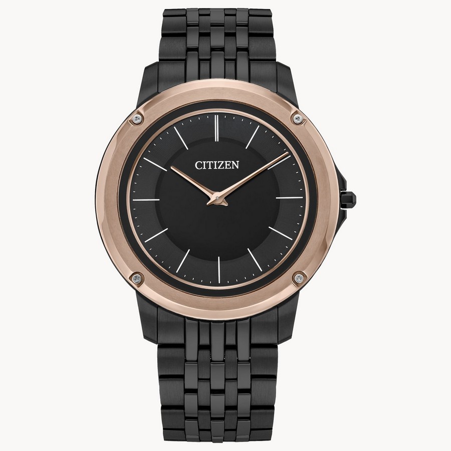 Đồng Hồ Citizen Eco-Drive One Nam Đen Hồng Vàng 39mm