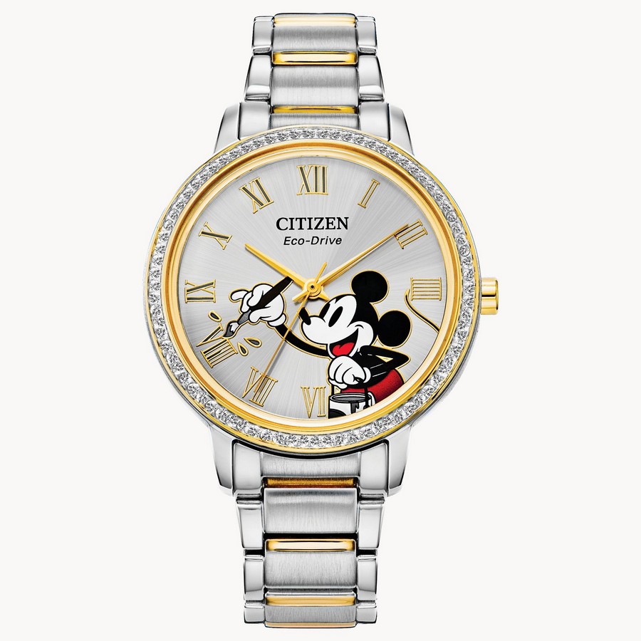 Đồng Hồ Citizen Mickey Crystal Nữ Bạc Vàng